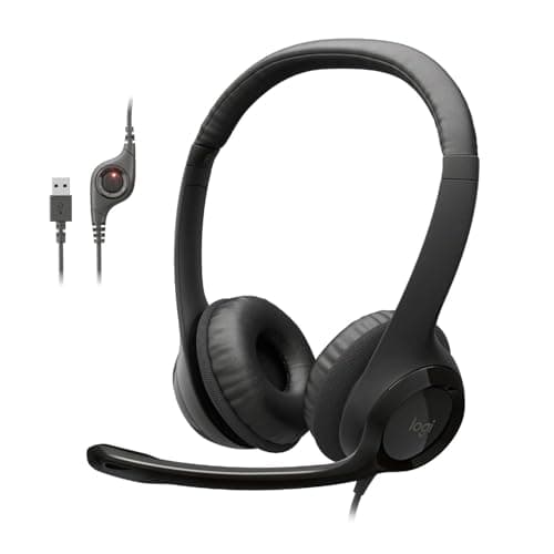 Logitech H390 Wired Headset PC/Laptop Stereo Headphones - Black