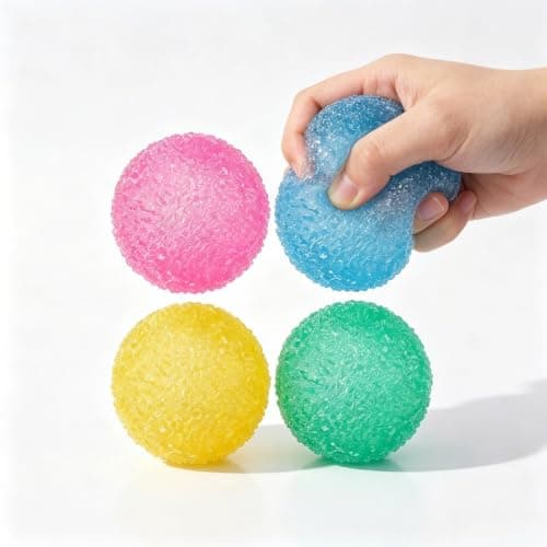 Textured Crystal Squishy Stress Balls, Soft Slow Rising TPR Fidget Squeeze Toys for Anxiety Relief, Hand Sensory Pressure Relief Toy for Adults Office Home Classroom