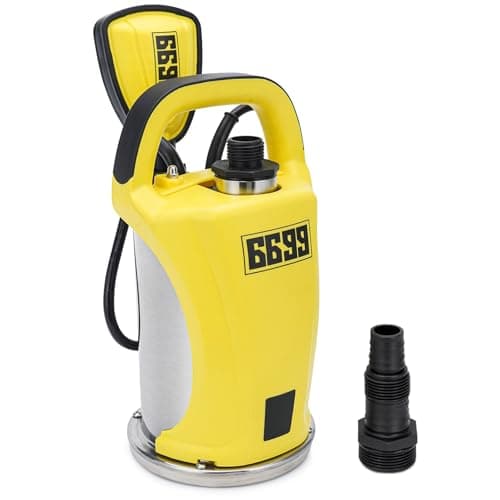 6699 1/2HP Submersible Water Pump 2500GPH Stainless Steel Sump Pump with Adjustable Float Switch for Draining Water from Pool Hot Tub Flooded House Rain Barrel Pit Crawl Space