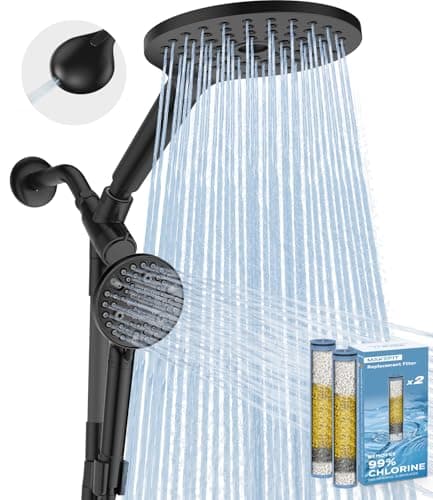 8" MakeFit Dual Filtered Rain Shower Head Combo w/ Adjustable Slide Bar & 10 Spray Modes $39.99 + Free Shipping