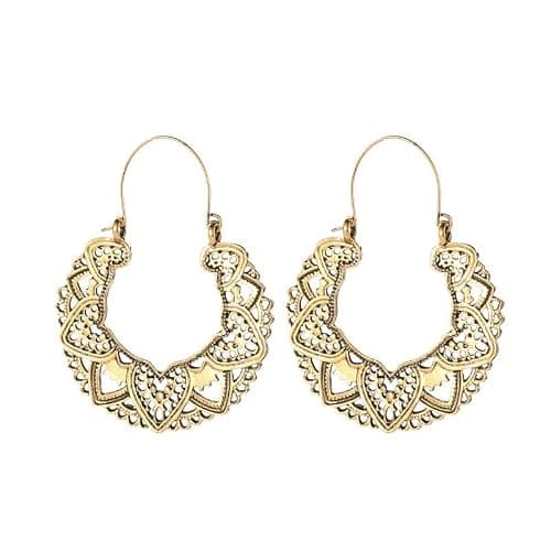 Fashion Antique Gold/Silver Color Gypsy Indian Tribal Ethnic Hoop Dangle Mandala Earrings For Women Gift Attractive and fashion