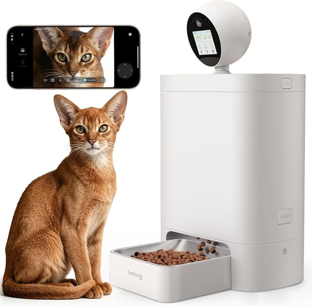 5.5L FEELNEEDY Automatic AI-Powered Cat Feeder w/ Camera, 5G/2.4G, 2-Way Radio $60 + Free S/H