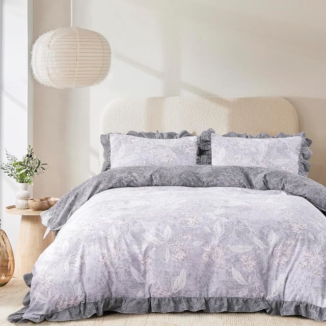 Oli Anderson Ruffle Floral Comforter Set (2 Colors, Queen, 3-Piece) $28.79, More + Free Shipping w/ Prime or on $35+
